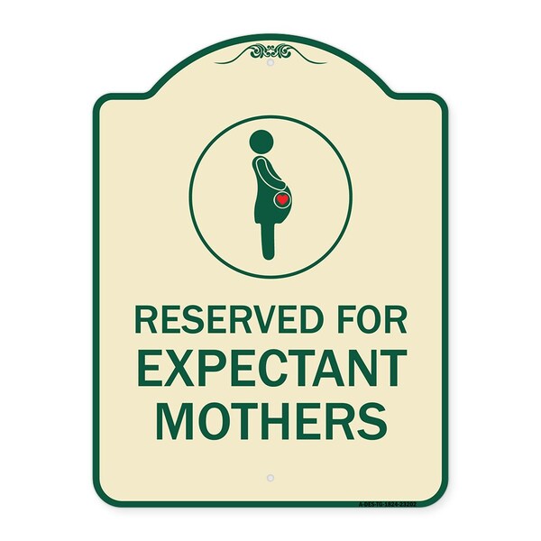 Reserved for Expectant Mothers W/ Graphic Heavy-Gauge Aluminum Sign, 18" L, 24" H, TG-1824-23202